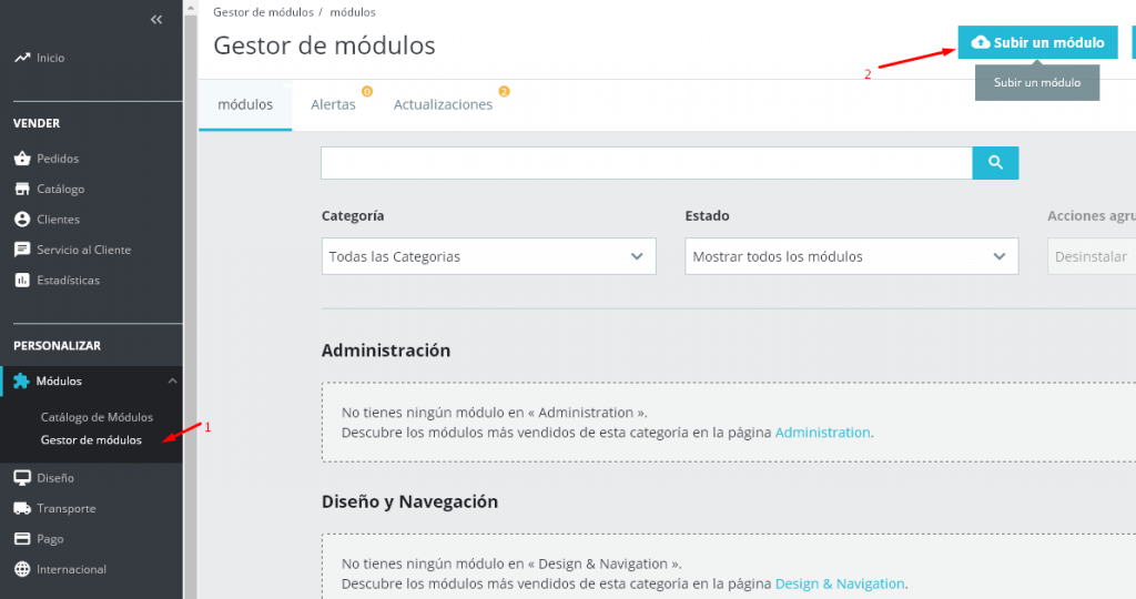 instalación Prestashop 1.7