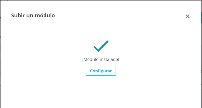 mensaje modulo prestashop instalado