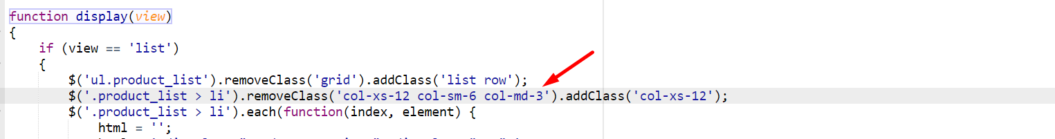 cambio de código javascript
