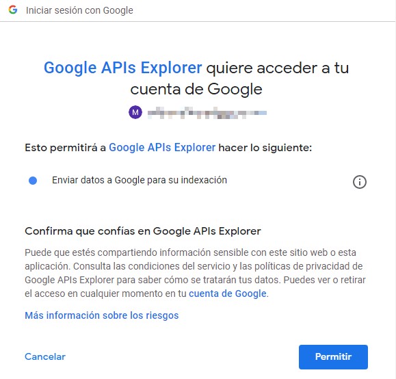 aceptar los permisos