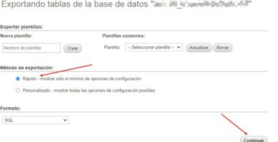 exportar base de datos phpmyadmin