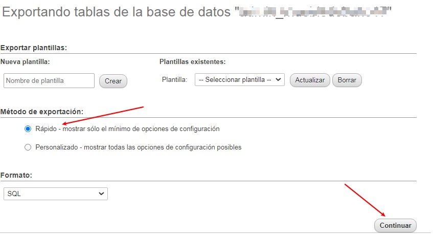 exportar base de datos phpmyadmin
