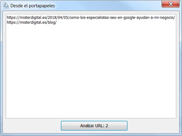 listado a pegar del portapapeles