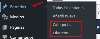 categorías y tags de entradas