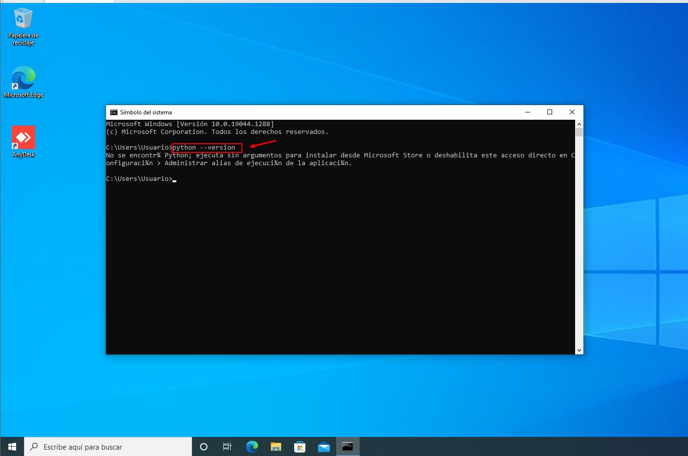 python no encontrado